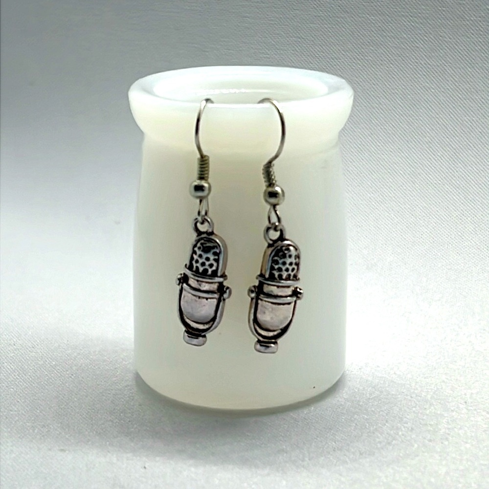 Microphone dangle earrings
